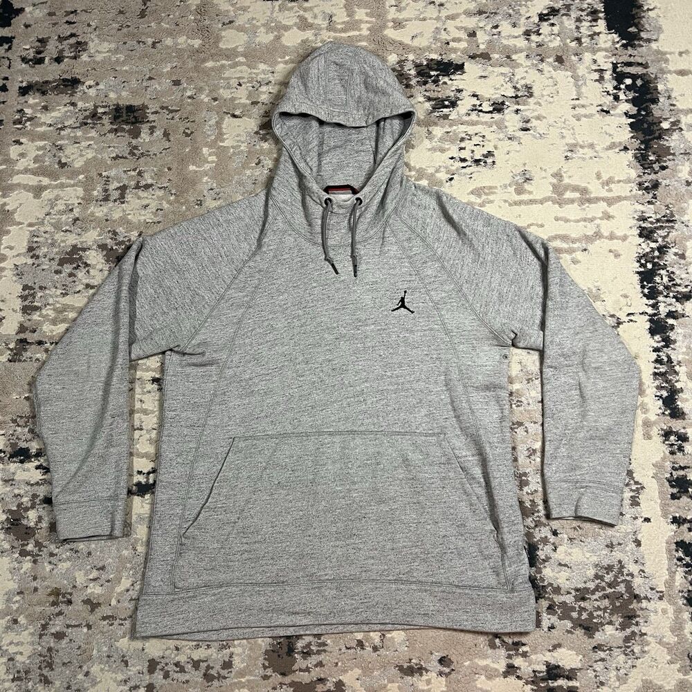 Nike Air Jordan Flight Hoodie Sweatshirt Drawstring Pullover Gray Men’s Sz XXL